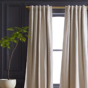 QUINCE Cotton Slub Room Darkening Curtain One Panel Natural